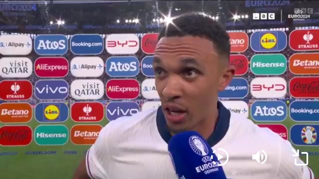 Trent Alexander-Arnold React To Heroic Penalty Which Propels England to Euro 2024 Semi-Finals