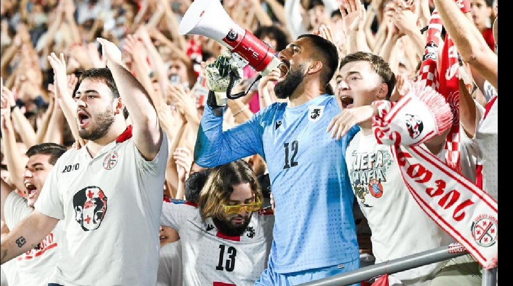 Georgian ultras get a surprise as Liverpool’s summer addition leads celebrations in the crowd post-match.