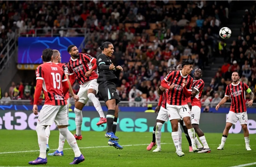 (WATCH) Van Dijk’s Dominant Header Puts Liverpool in Front in Showdown with AC Milan